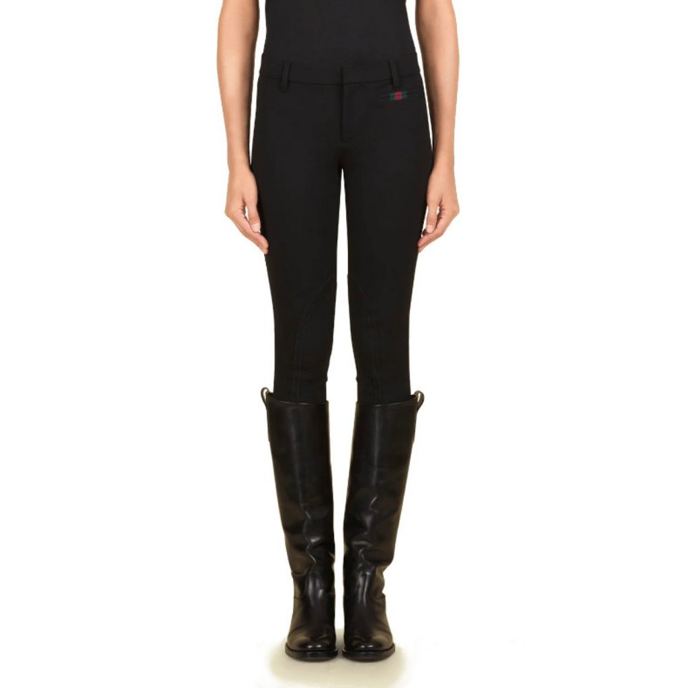 - Gucci black tech fabric ribbon pocket equestrian riding pants